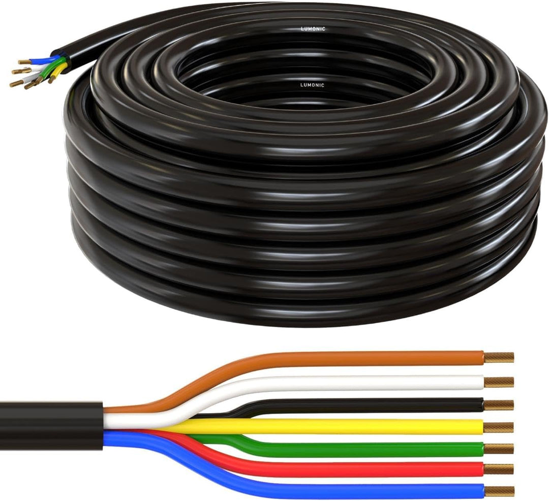 10m Lumonic 1m FLRYY Fahrzeugkabel 7 adrig I Fahrzeugleitung mit Kabelquerschnitt 7x 1,5mm² I Kabel