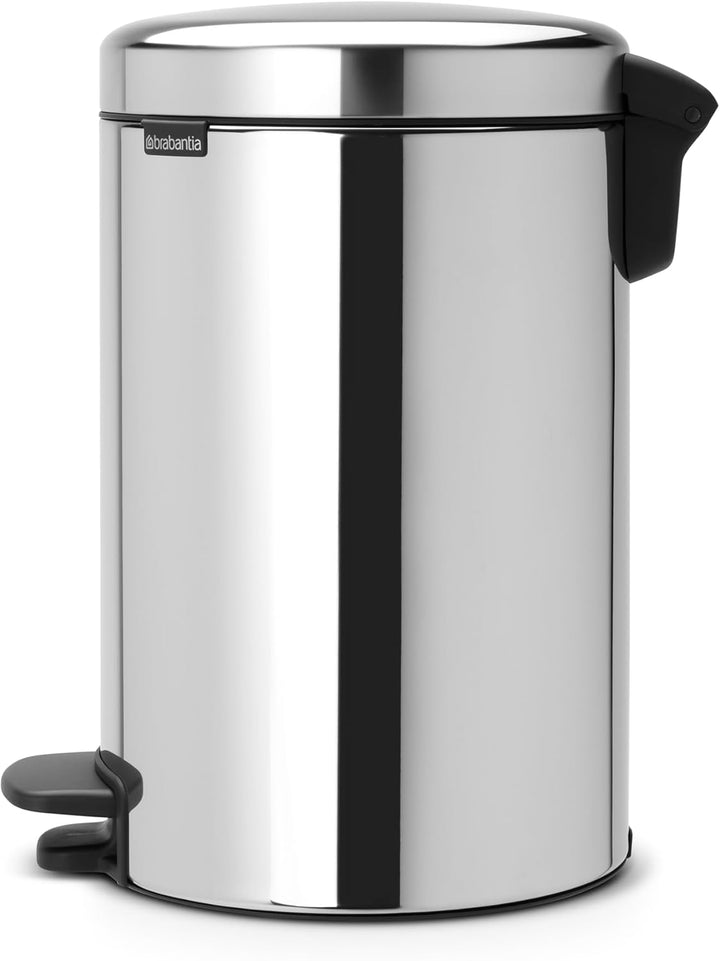 Brabantia 113581 Treteimer mit Inneneimer aus Kunststoff, stahl, Brilliant Stahl, 12 Liter 12 Liter