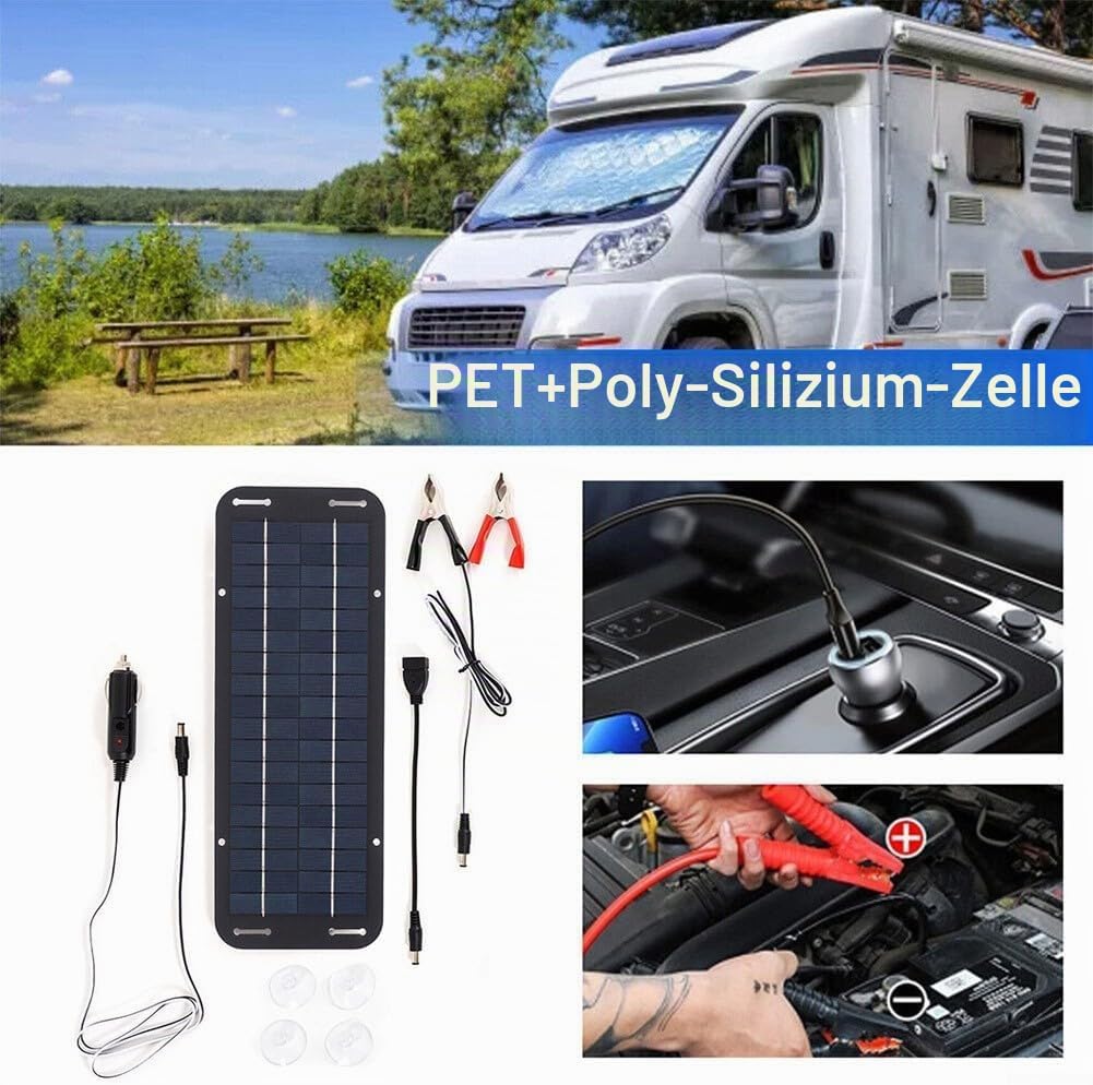 Solar-Batterie-Ladegerät, 30 W, Solarpanel, 12 V, Erhaltungsladegerät, Batterie-Ladegerät-Set, Maint