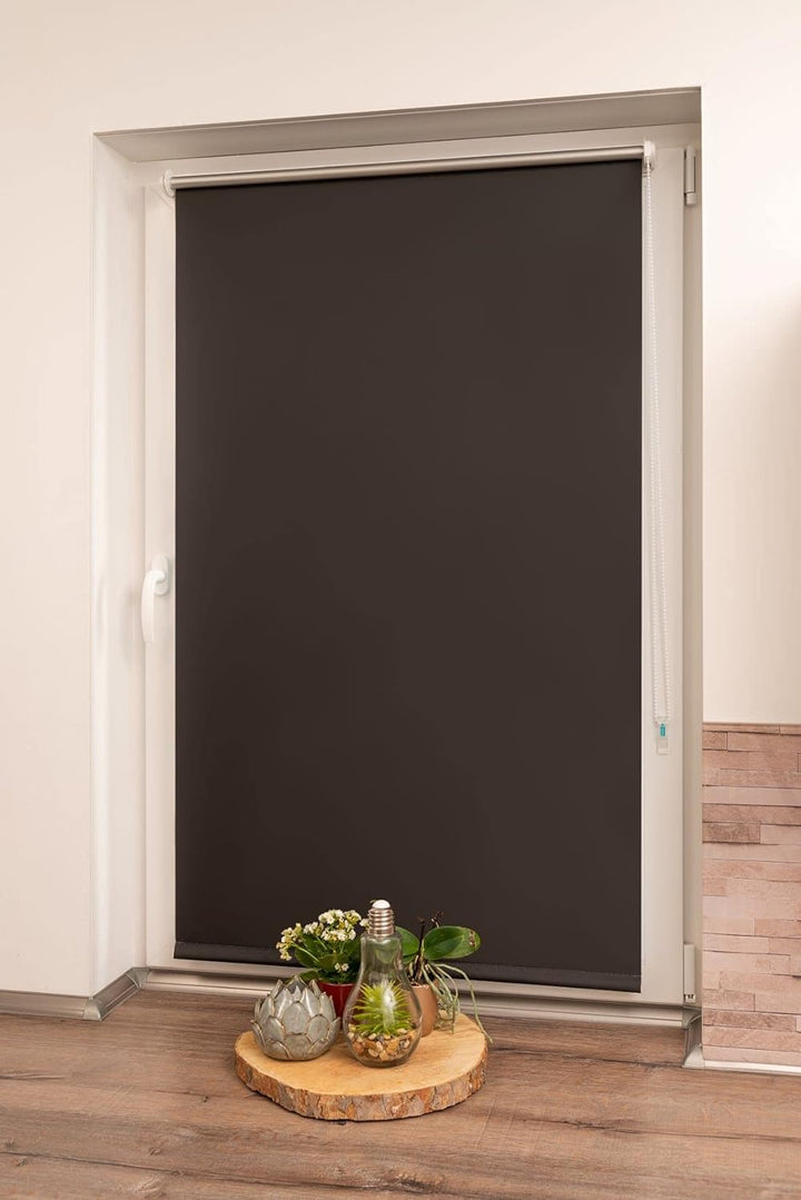 K-home Klemmfix Rollo Verdunklung, Polyester, Schwarz, 70 x 200 cm (B x L) Schwarz 70 x 200 cm (B x