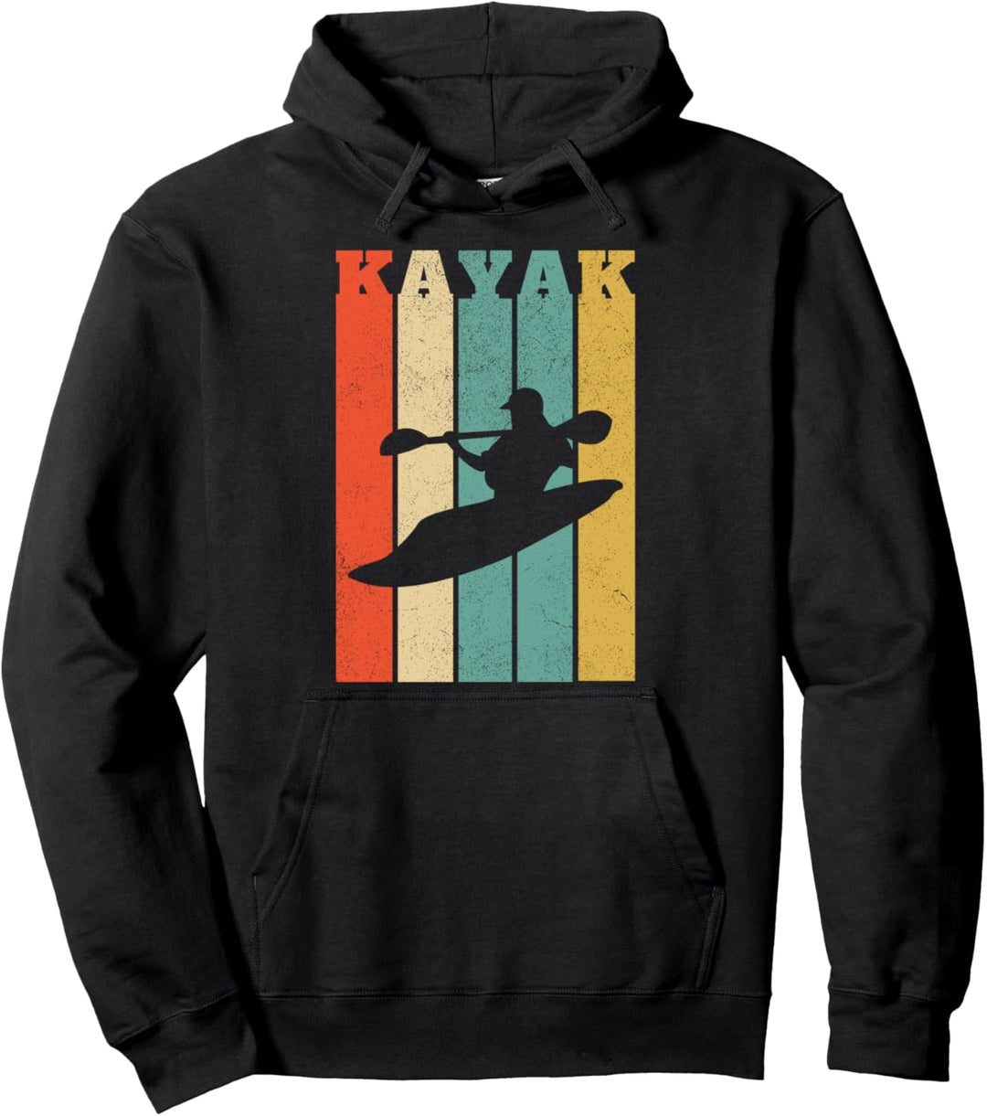 River Whitewater Kajak Kajak Retro Pullover Hoodie