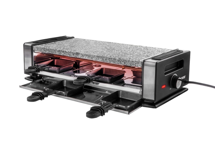 UNOLD 48760 Raclette Delice Basic - 1200 Watt, für bis zu 8 Personen, mit Naturstein-Grillplatte, we