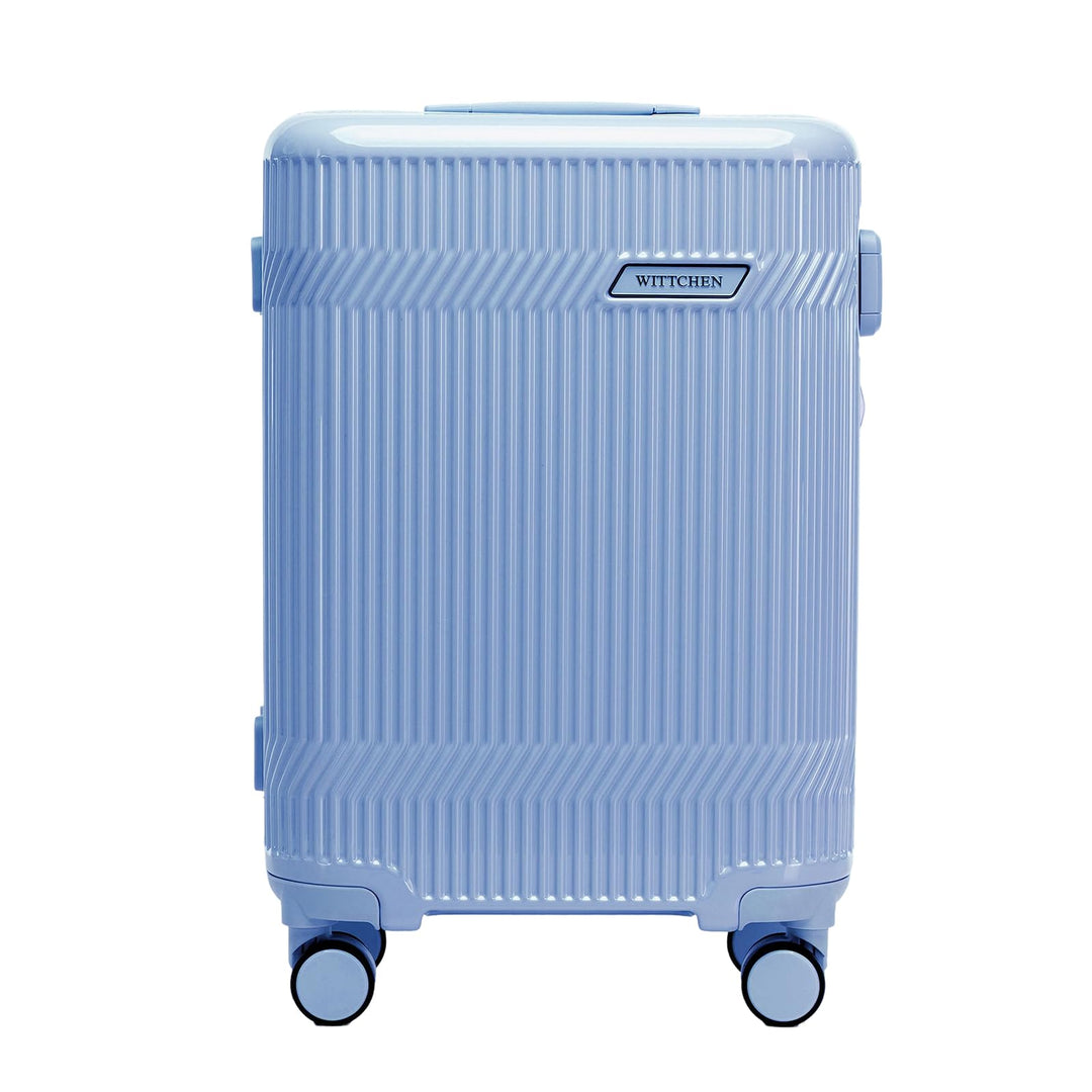 WITTCHEN Kabinenkoffer Handgepäck Hartschalenkoffer Polycarbonat 4 Rollen Gloss Line | Blau Hochglan