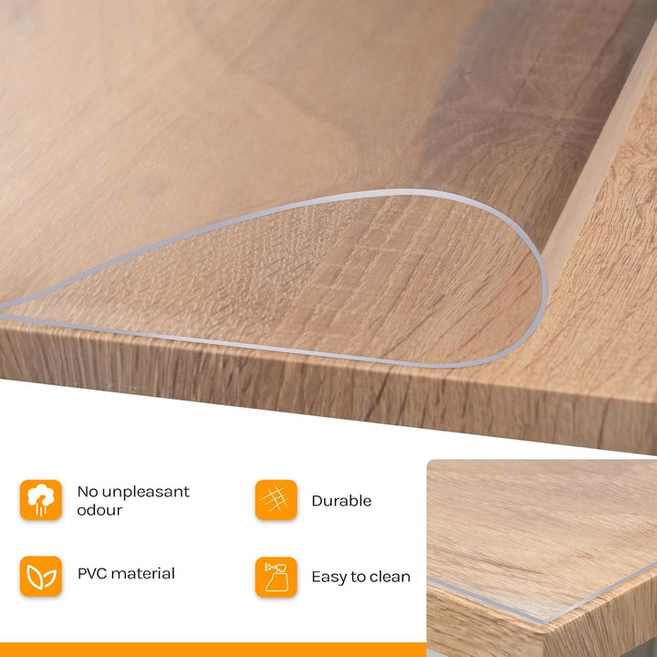 WOLTU Tischfolie 1 mm Tischdecke transparent wasserdicht, Tischschutz Folie abwaschbar, durchsichtig