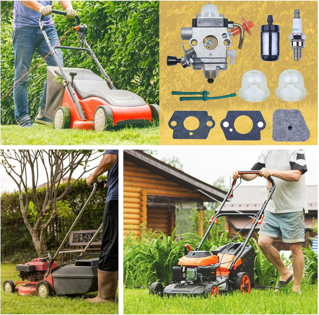 Haishine Vergaser mit Zündkerze C1Q-S174 for STIHL FS90 FS110 HT101 FS130 FS100 FS110R KM110R KM130