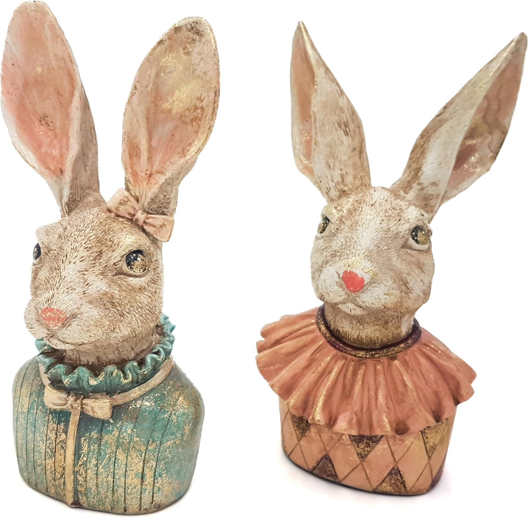 Hasenskulpturen 2 Stück als Pärchen, ca. 22 cm hoch, Hasenfiguren Klara und Karl