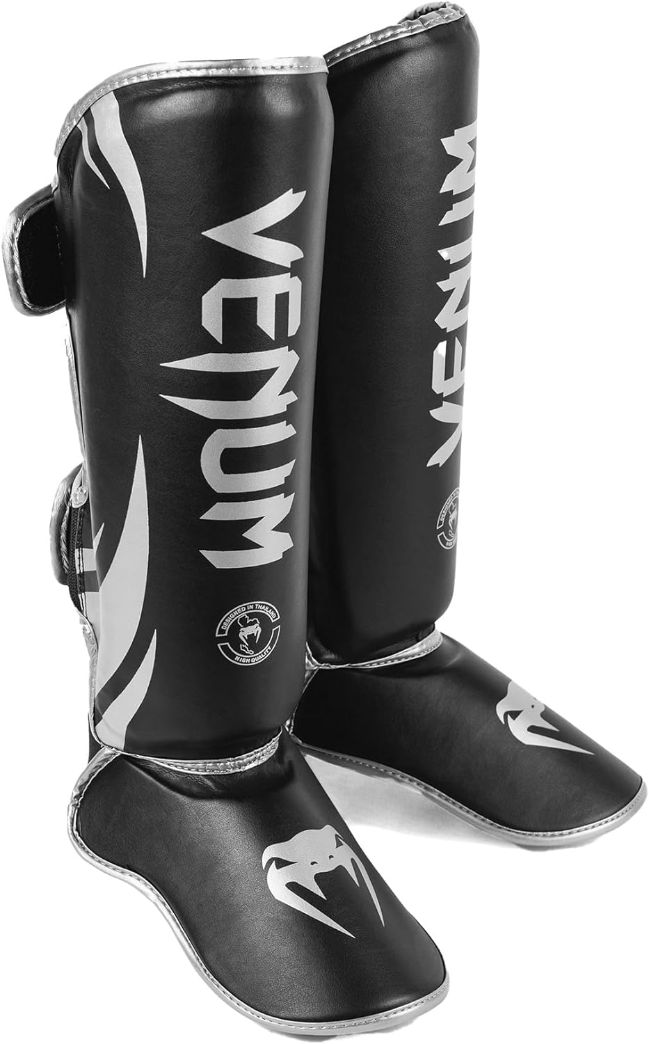 Venum Erwachsene Schienbeinshoner Challenger 2.0 XL Schwarz/Silber, XL Schwarz/Silber