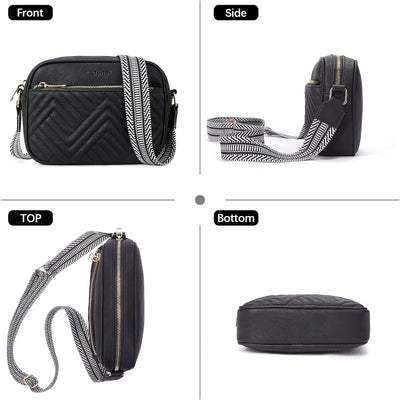 BOSTANTEN Damen Handy Umhängetasche, Crossbody Bag mit verstellbarem Breiter Gurt, PU Leder Gesteppt