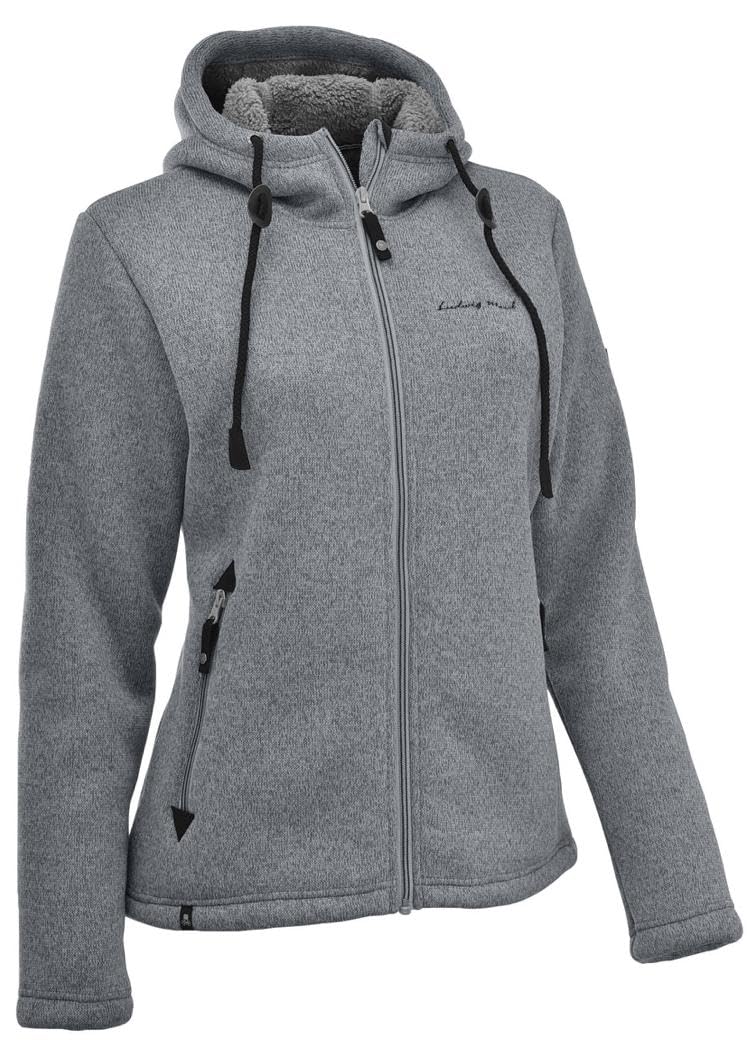 Maul Damen Chieming mit Kapuze Polar-strickfleece Jacke 40 Light Grey, 40 Light Grey