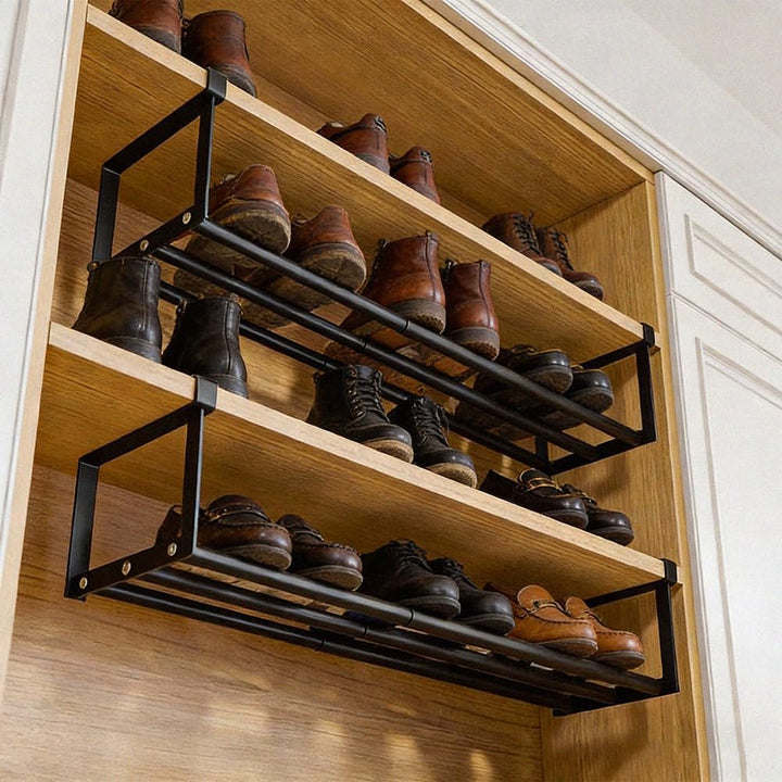 Unterregal Hängekorb mit Verstellbarer 38-70cm, Hängendes Schuhregal, Metall-Unterregalkorb für Küch