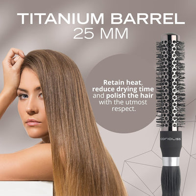 CORIOLISS | Haarbürsten für Frauen | Professionelle Titanium Round Barrel Ionic Haarbürste | Ideal f