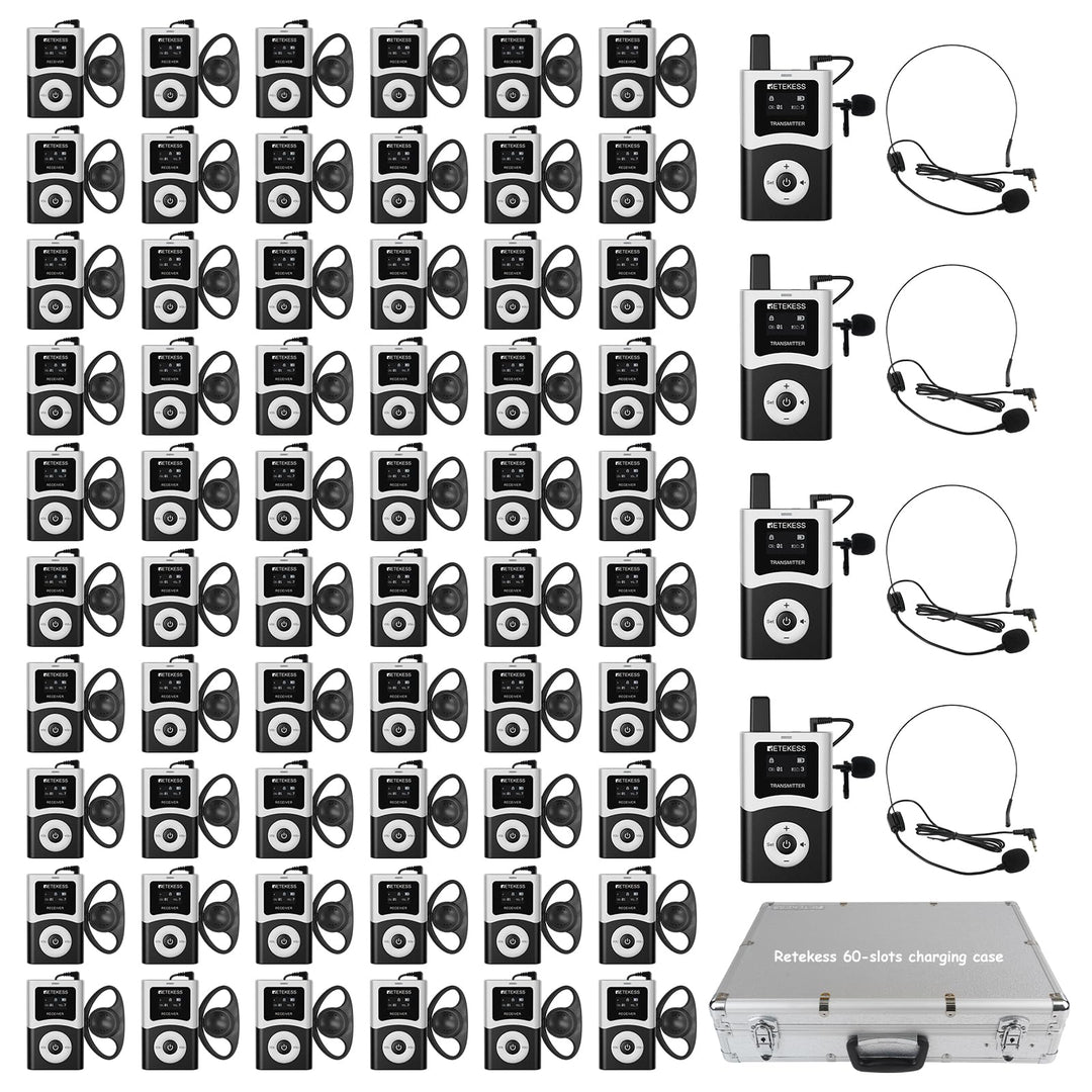Retekess T130U Whisper Tour Guide System,Tour Guide Set, Tour Guide Mikrofon, Ein-Tasten-Bedienung,