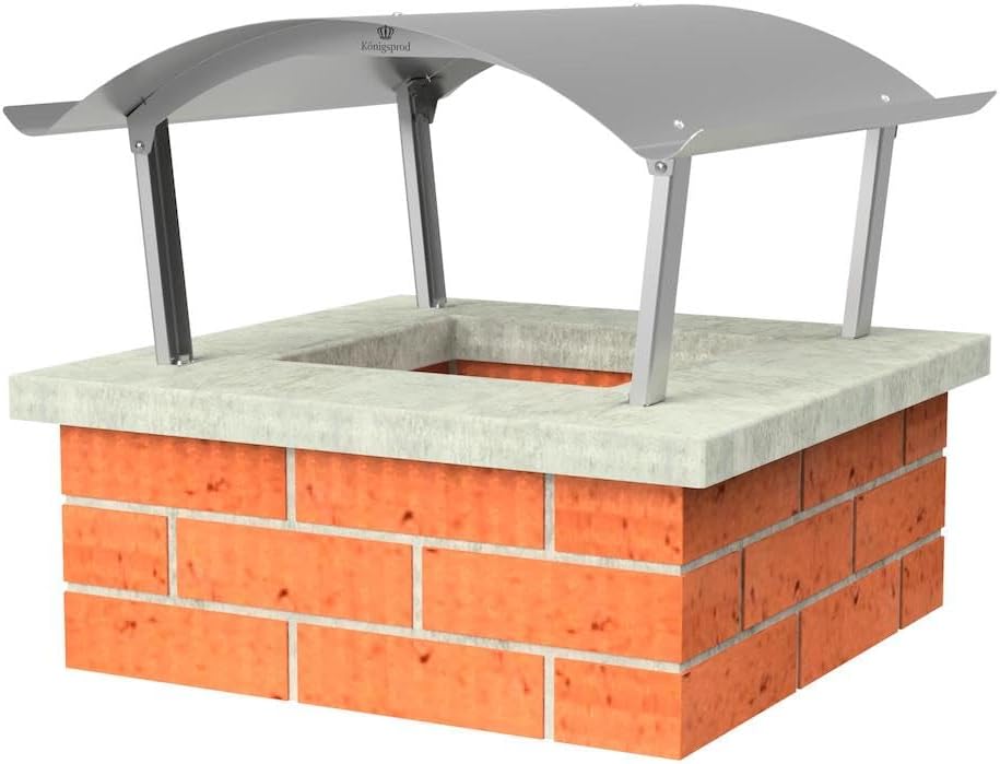 KÖNIGSPROD Edelstahl Schornsteinabdeckung, Regenhaube, Kaminhaube, Kaminabdeckung, Napoleon, 670 x 7