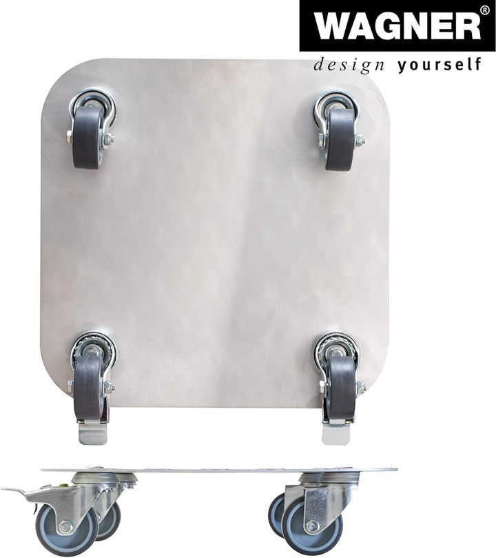 Wagner Pflanzenroller Alaska 29 x 29 x 7,5 cm I Blumenroller für Aussenbereich + Innenbereich I Kübe