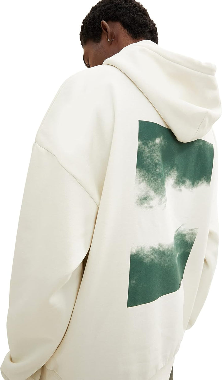TOM TAILOR Denim Herren Oversized Hoodie Sweatshirt mit Rückenprint M 10338 - Soft Light Beige, M 10