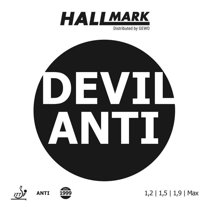 Hallmark Belag Devil-Anti Schwarz 1,5 mm, Schwarz 1,5 mm