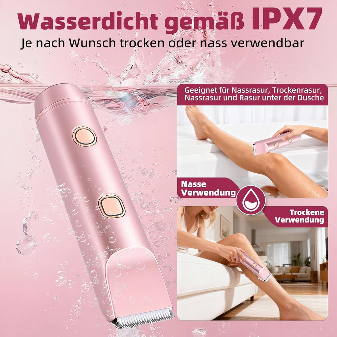 Carehabi 2 in 1 Intimrasierer für Frauen & Damen Rasierer Elektrisch - Schmerzfreier Bikini Trimmer,