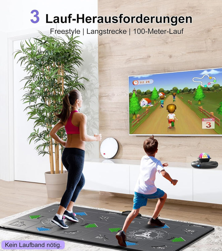 FWFX Tanzmatte TV: Plug&amp;Play, kabellose Controller, Mehrere Modi, Geschenk Anthrazit, Anthrazit