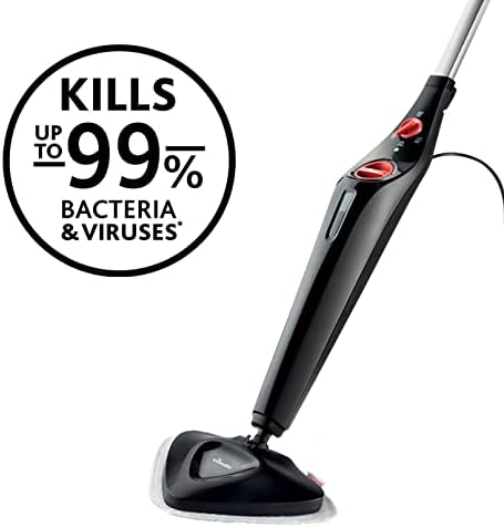 Vileda Steam PLUS Dampfreiniger mit PowerPad, hygienische Bodenreinigung, entfernt bis zu 99,9% der