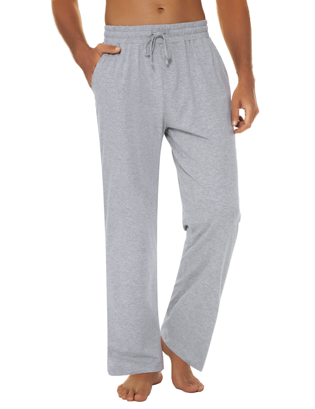Marvmys 100% Baumwolle Herren Lange Schlafanzughose Einfarbige Pyjamahose Schlafhose Haushose Freize
