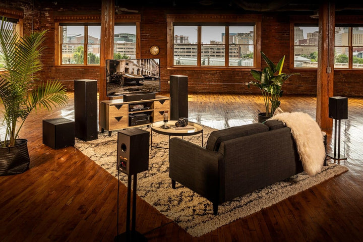 Klipsch Referenz R-8SW Surround Subwoofer, 150 Watt Spitzenleistung (gebürstetes schwarzes Vinyl, 20