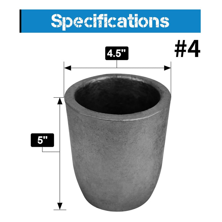 #4(4.5kg) Graphite Crucible for Metal Melting Casting Refining Gold Silver Copper Brass Aluminum 4,5