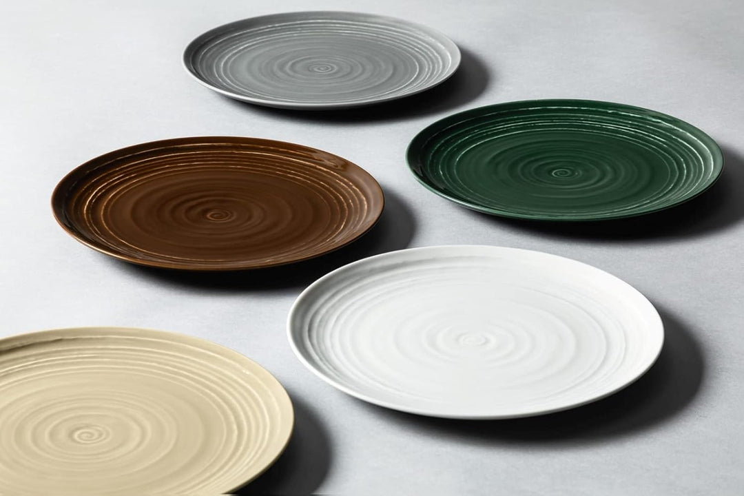 Seltmann Weiden Terra Suppenteller, 21 cm, Tiefer Essteller mit spiralförmigem Relief, Spülmaschinen