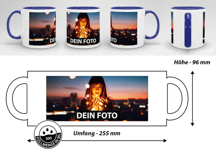 Foto-Tasse zum selbst gestalten mit Foto und Text/mit individuellen Druck in Profiqualität/Personali