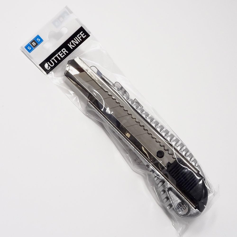 SBS Alu Profi Cuttermesser | mit 18 mm Abbrechklinge | 10 Stück | Teppichmesser Kartonmesser