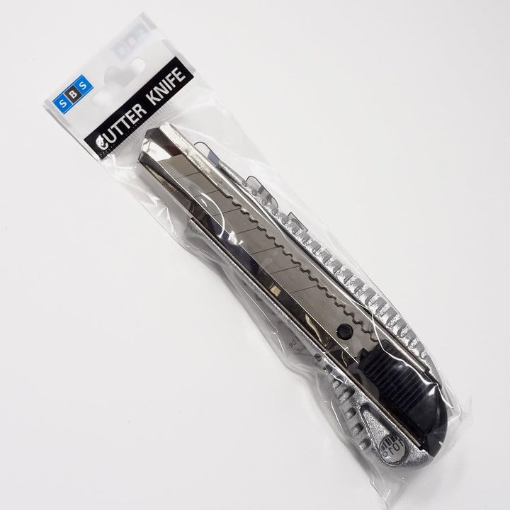 SBS Alu Profi Cuttermesser | mit 18 mm Abbrechklinge | 10 Stück | Teppichmesser Kartonmesser