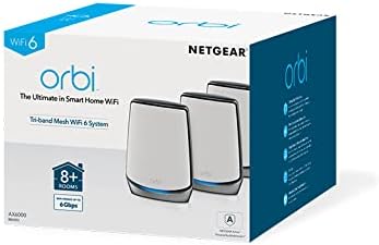 NETGEAR Orbi WiFi 6 Mesh WLAN System (RBK853) | Triband Mesh, Router mit 2x Satelliten | WLAN-Abdeck