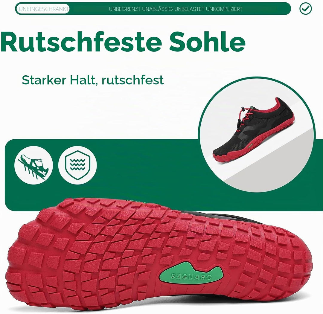 SAGUARO Barfussschuhe Herren Damen Outdoor Sport Fitnessschuhe Traillaufschuhe Gr.35-48 39 EU Ja Rot