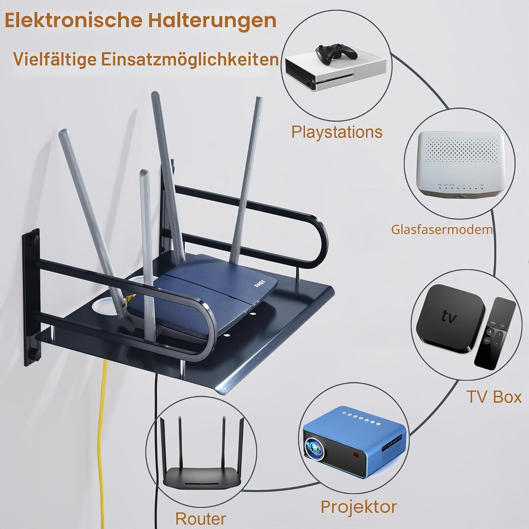 HNVNER Regal Wand für Beamer,HiFi Rack Aluminium,TV Zubehör Wandhalterung,Multimedia Wandregal für D