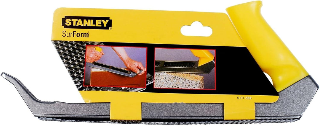 Stanley Surform Standardhobel (315 mm Länge, 255 mm Klingenlänge, fester Kunststoff-Handgriff, zum H