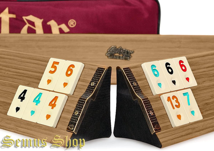 Semus Premium Rummy / Okey mit Melamin Spielsteine Ahsap Okey Takimi Kugelschreiber