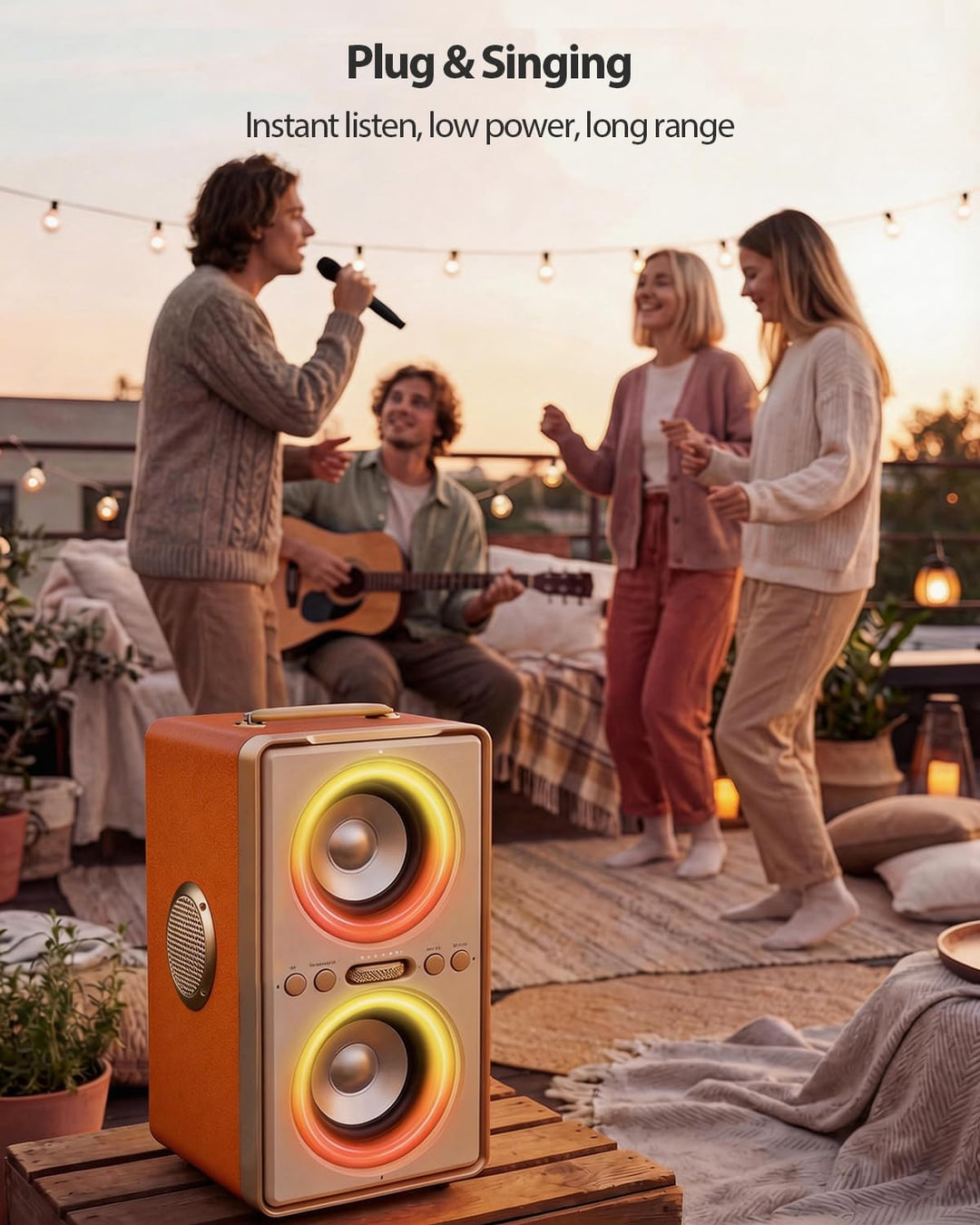 240W Musikbox Bluetooth Gross, kraftvoller, lauter Klang mit tiefen Bässen, 20H Akku,TWS-Funktion, P