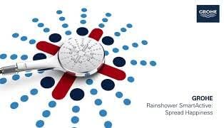 GROHE Rainshower SmartActive 130 Cube - Handbrause (wassersparend, 3 Strahlarten, Antikalk-System),