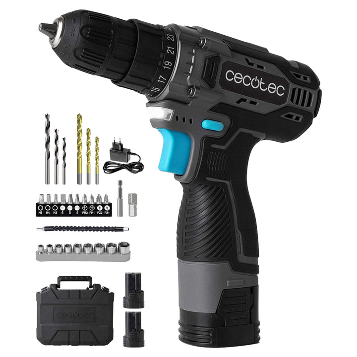 Cecotec Akkuschrauber mit 2 Akkus 16V und 2000mAh PowerForce 1620 Easy Hand. 2 Geschwindigkeitsstufe