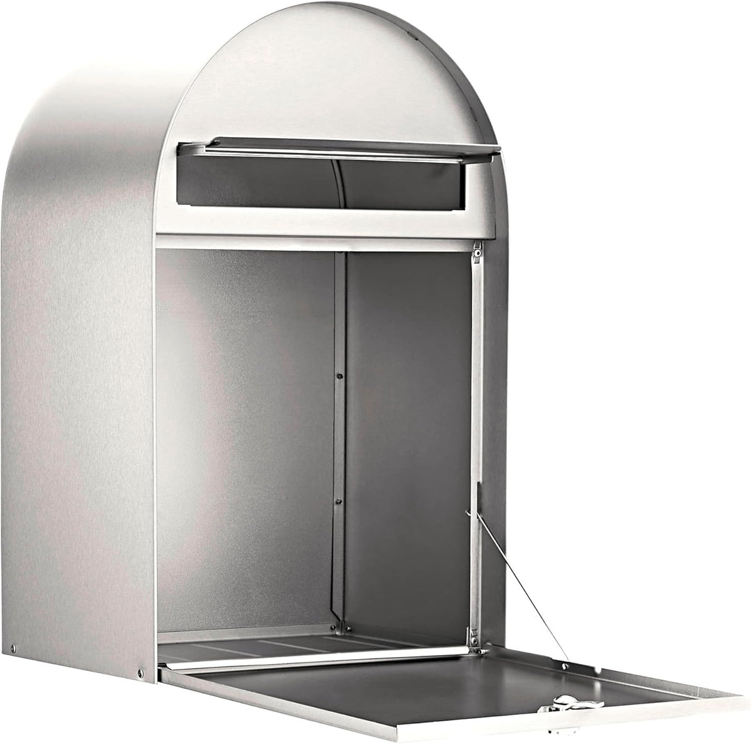 Burg-Wächter Briefkasten Edelstahl mit Öffnungsstopp, A4 Einwurf-Format, Rostfrei, Nordic 3680 Edels