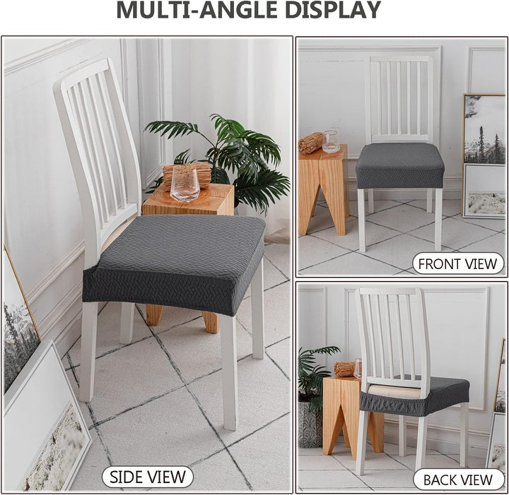 KELUINA Diamantgitter Jacquard wasserdichte Stuhl Sitzbezüge für Esszimmer Stretch Stuhl Sitzkissen