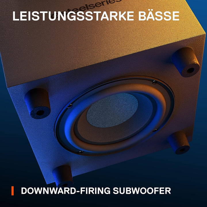 SteelSeries Arena 7 - 2.1-Gaming-Lautsprecher – 2-Wege-Lautsprecherdesign – Starke Bässe, Subwoofer