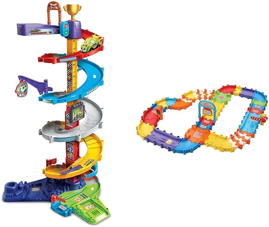 Vtech Tut Tut Baby Flitzer - 2-in-1 Turboturm – Grosses Turm-Spielset mit 2 Aufbaumöglichkeiten & Tu