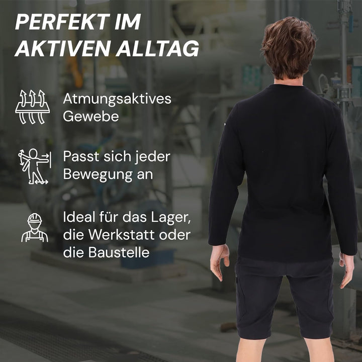 PUMA Workwear Advanced Kollektion - Longsleeve Herren Pullover - Brusttasche und Utility Fach an der