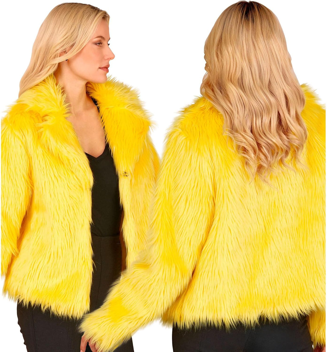 W WIDMANN MILANO Party Fashion - Damen Kunstfell-Jacke, flauschiger Pelz, Plüschjacke, Kostüm, Party