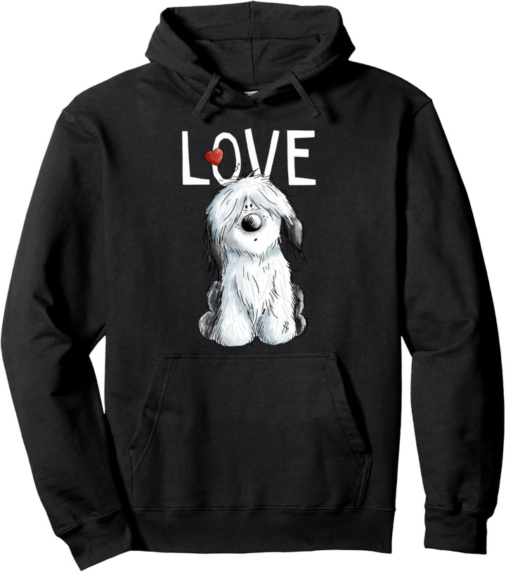 Bobtail Love I Old English Sheepdog Freunde Pullover Hoodie