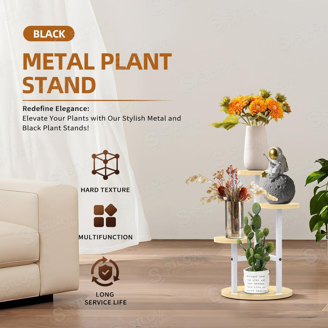 Pflanzenregal, STLOVe® Blumenständer, 3 Etagen Blumenregal, Pflanzenständer, Blumentreppe für Zimmer