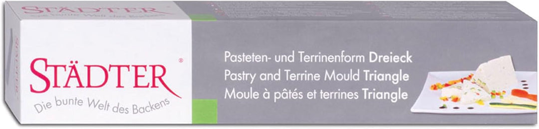 Städter Pasteten- und Terrinenform Dreieck, Edelstahl, 30x6 cm, Spülmaschinenfest, Ideal für herzhaf