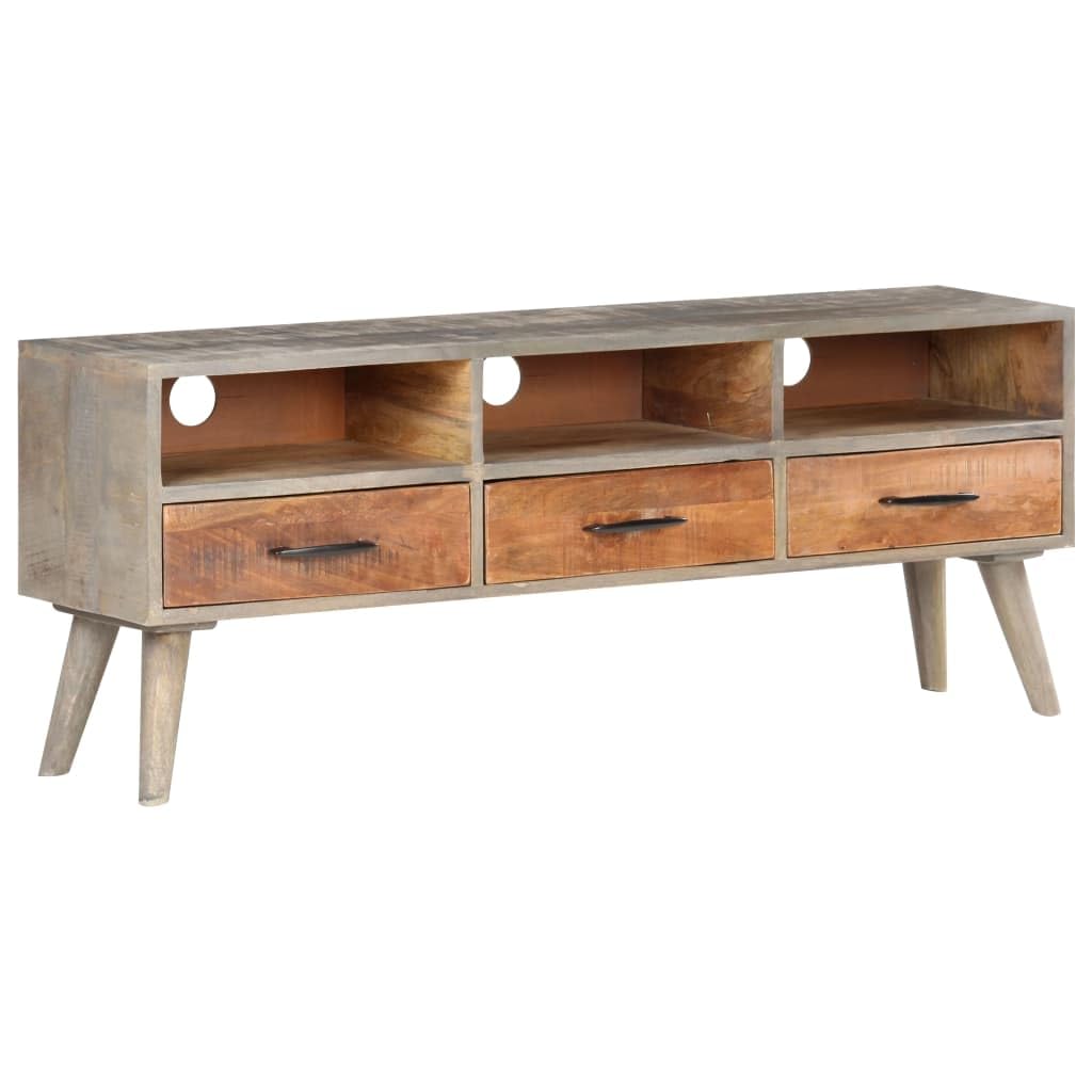 vidaXL Raues Mangoholz Massiv TV Schrank Lowboard TV Möbel Tisch Board Sideboard Fernsehtisch Fernse