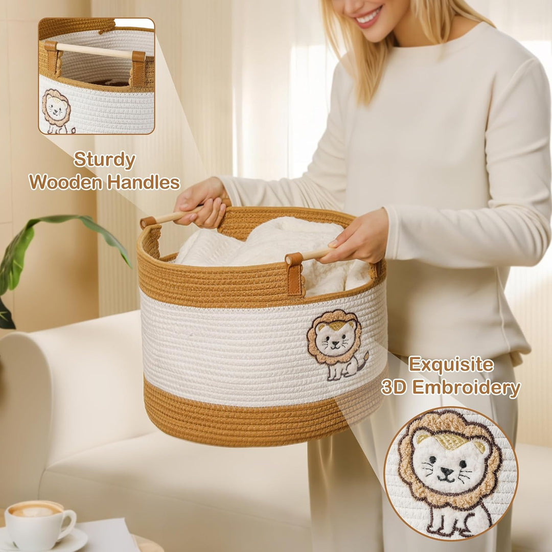 Grosser Deckenkorb, Wohnzimmer, 35 l, Baby-Wäschekorb, Spielzeugkorb für Babys, Kleinkinder, Aufbewa
