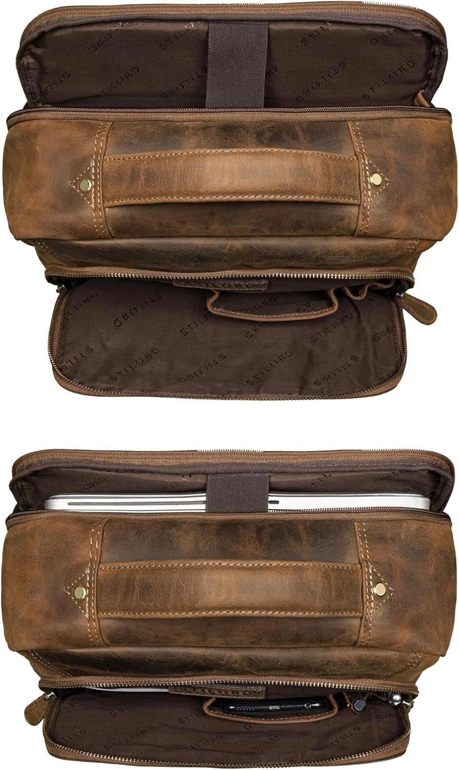 STILORD 'Martin' Einzigartiger Laptop Rucksack Leder 13+ 14 Zoll Gross Lederrucksack Damen Business